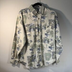 Bugle Boy Shirt Mens Medium Long Sleeve Button Up Hunting Shirt